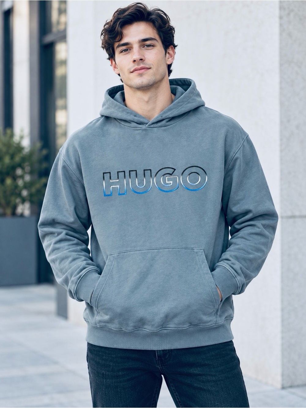 NWT New Hugo Boss Nogudi Long-Sleeve Logo Graphic Hoodie Size XXL